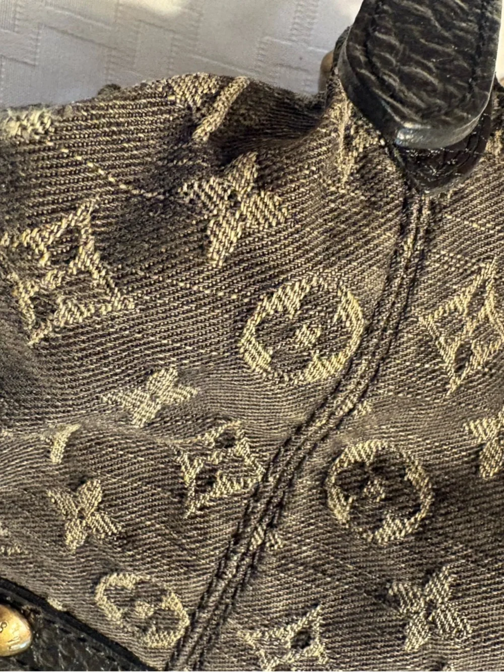 Louis Vuitton Black Neo Cabby Denim Monogram Shoulder Bag